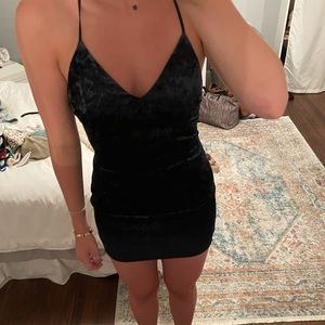 Navy Velvet Mini Dress